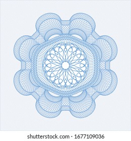 Light blue passport rosette. Vector Illustration. Detailed.