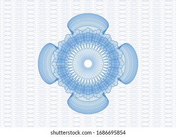 Light blue passport rosette. Vector Illustration. Detailed.