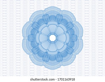 Light blue passport rosette. Vector Illustration. Detailed.