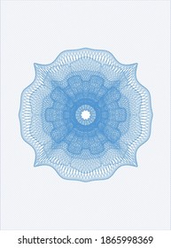 Rosette de pasaportes azul claro. Ilustración vectorial. Detallado. 