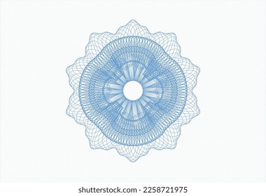 Light blue passport rosette. Vector Illustration. Detailed. 