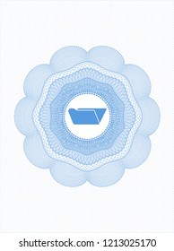 Light blue passport rossete with folder icon inside
