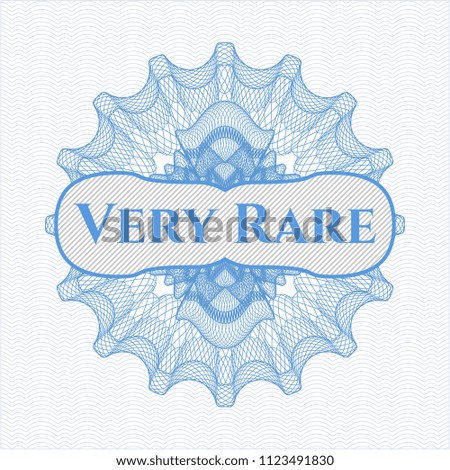 Light blue passport rossete with text Very Rare inside