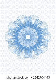 Light blue passport style rosette