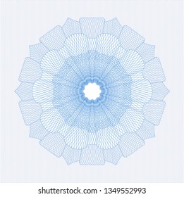 Light blue passport style rosette