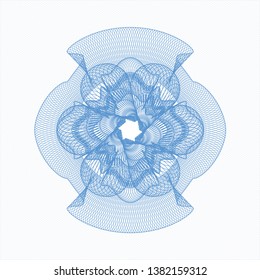 Light blue passport style rosette. Vector Illustration. Detailed.