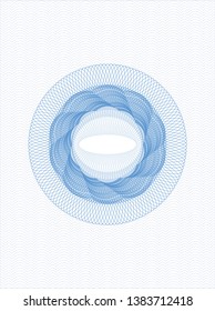 Light blue passport style rosette. Vector Illustration. Detailed.