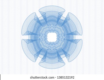 Light blue passport style rosette. Vector Illustration. Detailed.