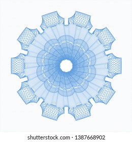 Light blue passport style rosette. Vector Illustration. Detailed.