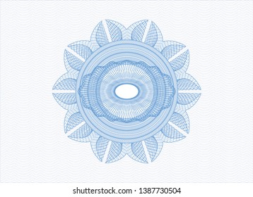 Light blue passport style rosette. Vector Illustration. Detailed.