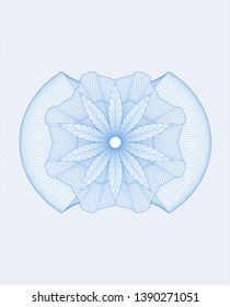 Light blue passport style rosette. Vector Illustration. Detailed.