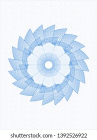 Light blue passport style rosette. Vector Illustration. Detailed.