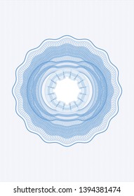 Light blue passport style rosette. Vector Illustration. Detailed.