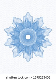 Light blue passport style rosette. Vector Illustration. Detailed.