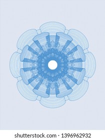 Light blue passport style rosette. Vector Illustration. Detailed.