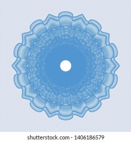 Light blue passport style rosette. Vector Illustration. Detailed.