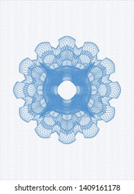 Light blue passport style rosette. Vector Illustration. Detailed.