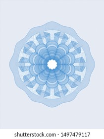 Light blue passport style rosette. Vector Illustration. Detailed.