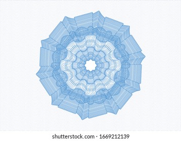 Light blue passport style rosette. Vector Illustration. Detailed.