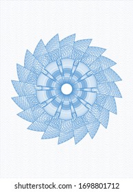Light blue passport style rosette. Vector Illustration. Detailed.