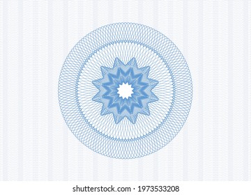 Light blue passport style rosette. Vector Illustration. Detailed. 