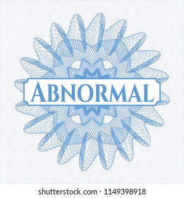Light blue passport style rossete with text Abnormal inside