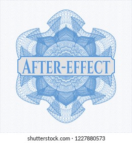 Light blue passport style rossete with text After-effect inside