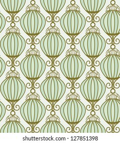 light  blue pattern with Chinese lantern