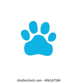 Light blue paw print icon vector illustration