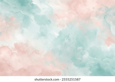 A light blue and pink background with a white cloud in the middle. The colors are soft and calming, creating a serene atmosphere