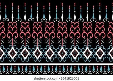 Light Blue Pink Native American Navajo Ethnic Decoration Text tile Pattern