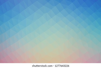 Light Blue, Pink vector blurry triangle texture. Creative illustration in halftone style with gradient. Template for a cell phone background.