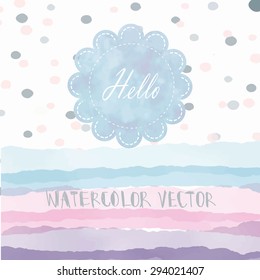 Light blue pink violet green tone with retro vintage style and isolate on white background in summer. Love hipster wedding card.Hello