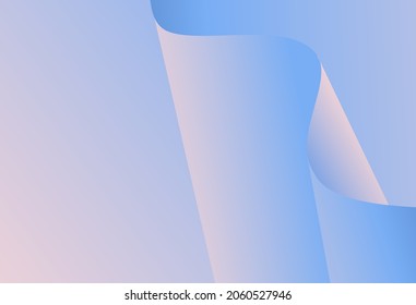 The light blue   pink wave sheet paper light gradient paper sheet  monochrome fold paper vector design