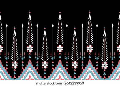 Bleu Clair Rose Blanc Natif Américain Aztèque Navajo Motif Traditionnel Géométrie