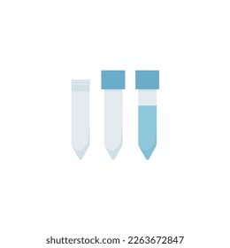 Light blue plastic small vial with blue screw cap