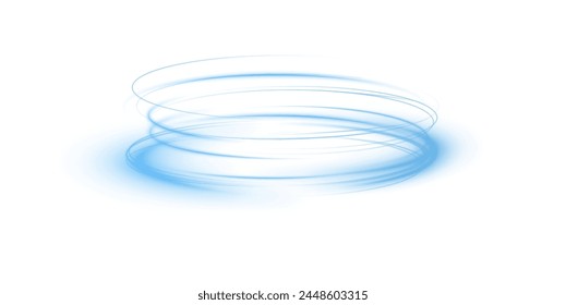 Light blue podium lines png of speed. Light glowing effect png. motion lines. Transparent white background Light trail wave fire path trace line, car lights, optic fiber and incandescence curve twirl