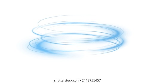 Light blue podium lines png of speed. Light glowing effect png. motion lines. Transparent white background Light trail wave fire path trace line, car lights, optic fiber and incandescence curve twirl	