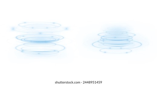 Light blue podium lines png of speed. Light glowing effect png. motion lines. Transparent white background Light trail wave fire path trace line, car lights, optic fiber and incandescence curve twirl	