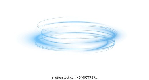 Light blue podium lines png of speed. Light glowing effect png. motion lines. Transparent white background Light trail wave fire path trace line, car lights, optic fiber and incandescence curve twirl	