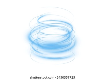 Light blue podium lines png of speed. Light glowing effect png. motion lines. Transparent white background Light trail wave fire path trace line, car lights, optic fiber and incandescence curve twirl	