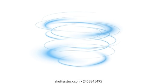 Light blue podium lines png of speed. Light glowing effect png. motion lines. Transparent white background Light trail wave fire path trace line, car lights, optic fiber and incandescence curve twirl	