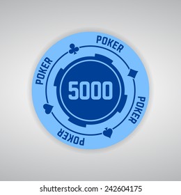 light blue poker chip five thousand