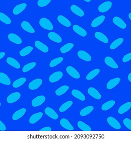 Light blue polka dot abstract seamless pattern on blue background. Vector design for textile, backgrounds, clothes, wrapping paper, fabric and wallpaper. Fashion illustration seamless pattern.
