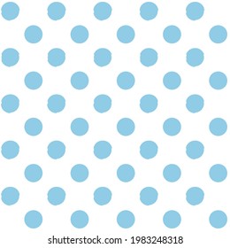 Light blue polka dots isolated on white background.Cute seamless pattern design.