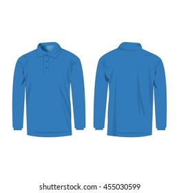 Light Blue Polo With Long Sleeve Isolated Vector