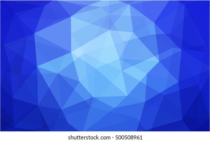 Light blue polygon abstract template. An elegant bright illustration with gradient. Triangular pattern for your business design.