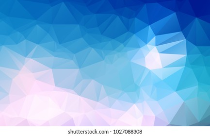Light BLUE polygonal illustration, which consist of triangles. Triangular pattern for your business design. Geometric background in Origami style with gradient.