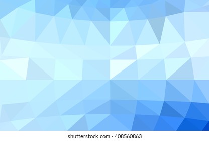 Light blue polygonal illustration, which consist of triangles. Triangular design for your business. Geometric background in Origami style with gradient.