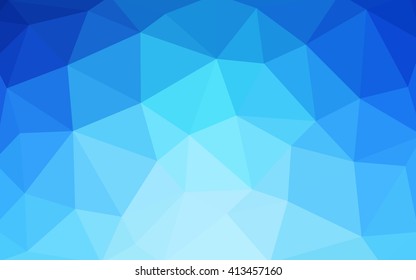 Light blue polygonal illustration, which consist of triangles. Triangular design for your business. Geometric background in Origami style with gradient.